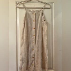 Monteau Cream and Black Striped Dress